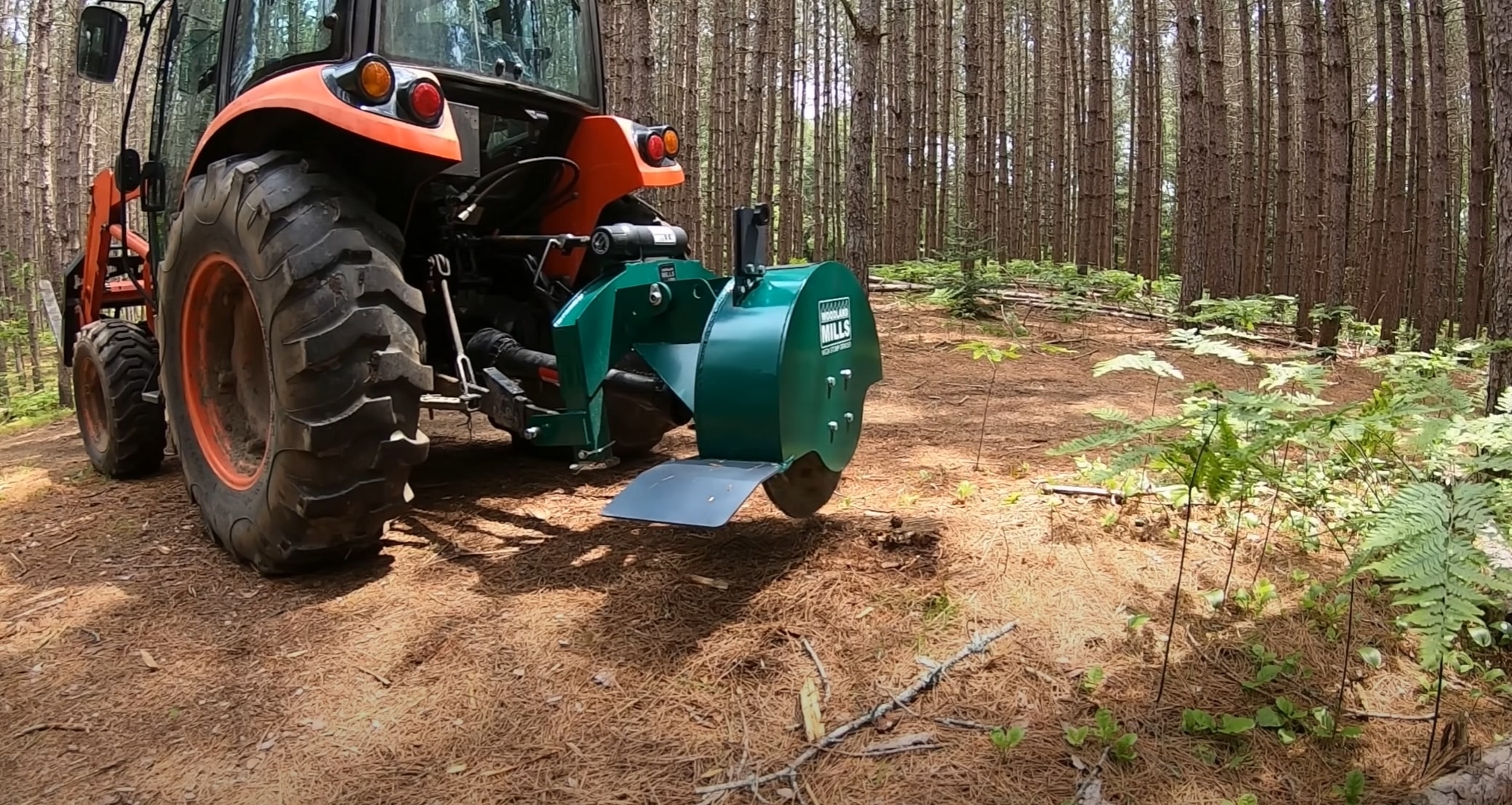 Professional stump grinding equipment in action